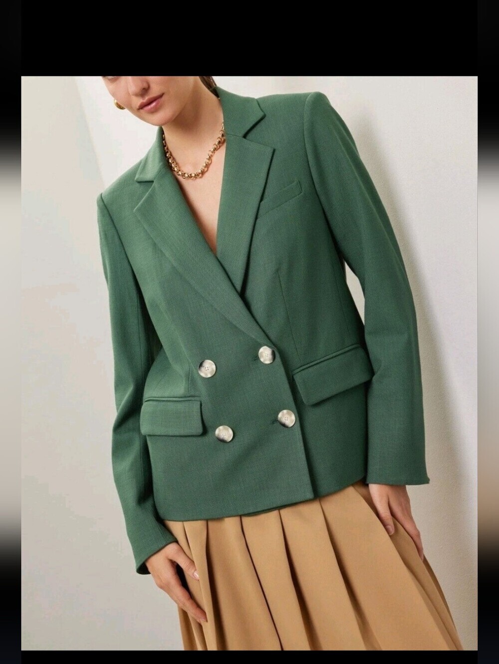 Veronica Beard Kona Dickey Jacket Green Double Breasted Blazer Sz 4 NoTag Sample